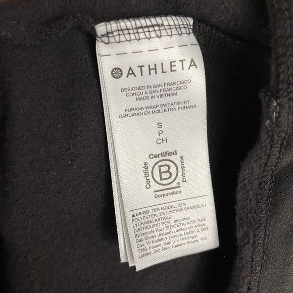 Athleta Womens S Brown Purana Wrap Sweatshirt Hoodie Oversized - Picture 3 of 4